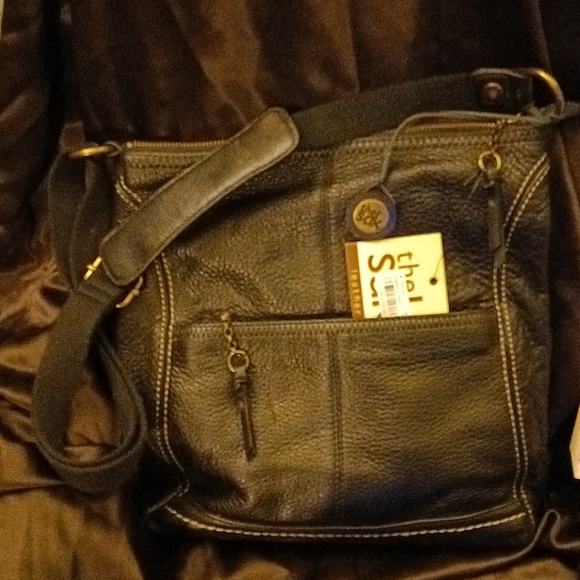 NWT The Sak BLACK /& Brown “Iris” Leather 3 In 1 Handbag